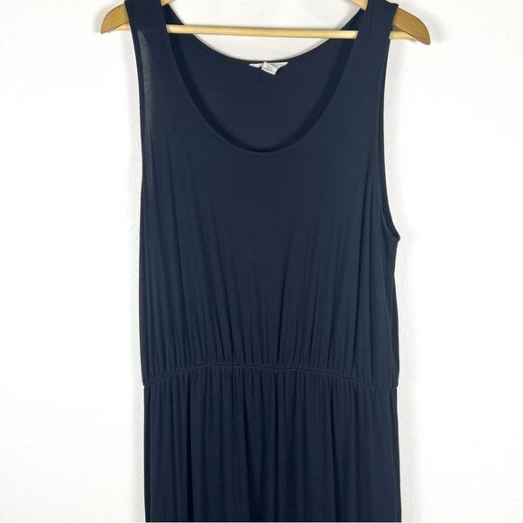 Caslon Black Knit Maxi Dress Sleeveless Soft Stretch Jersey Elastic Waist L EUC - Picture 8 of 13
